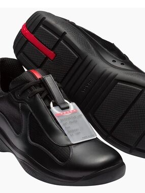 Prada Black and Red Men’s Low-Top Sneakers